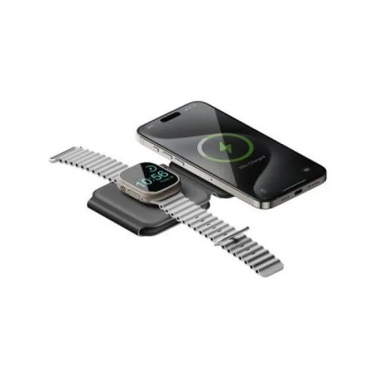 Bazic Gomag Trio Plus 3 In 1 15W Elevated Foldable Charger - Grey